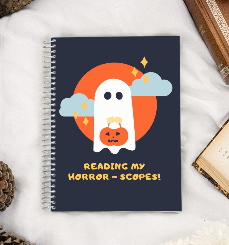ghost reading my horror scope A5 Notebook