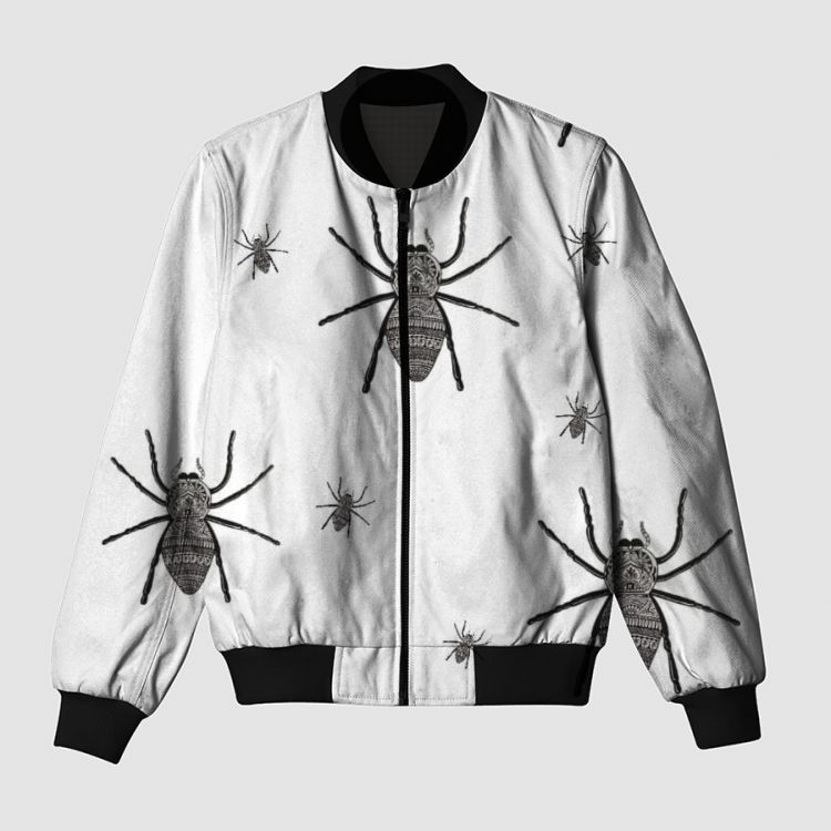 Spider Patterned  Bomber Jacket