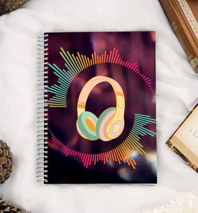 Sound waves A5 Notebook