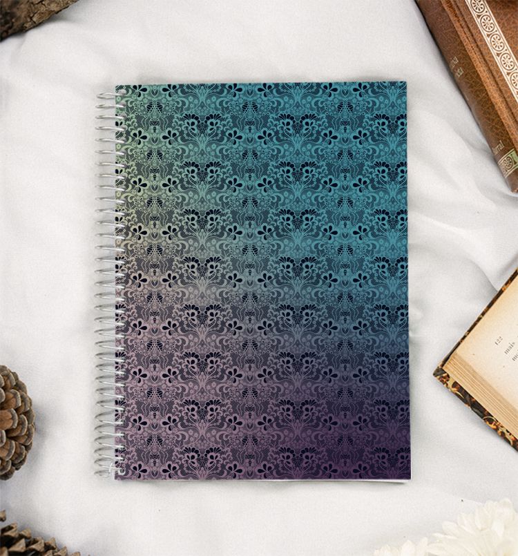 Geometric flower pattern by Gurlwowtea  A5 Notebook