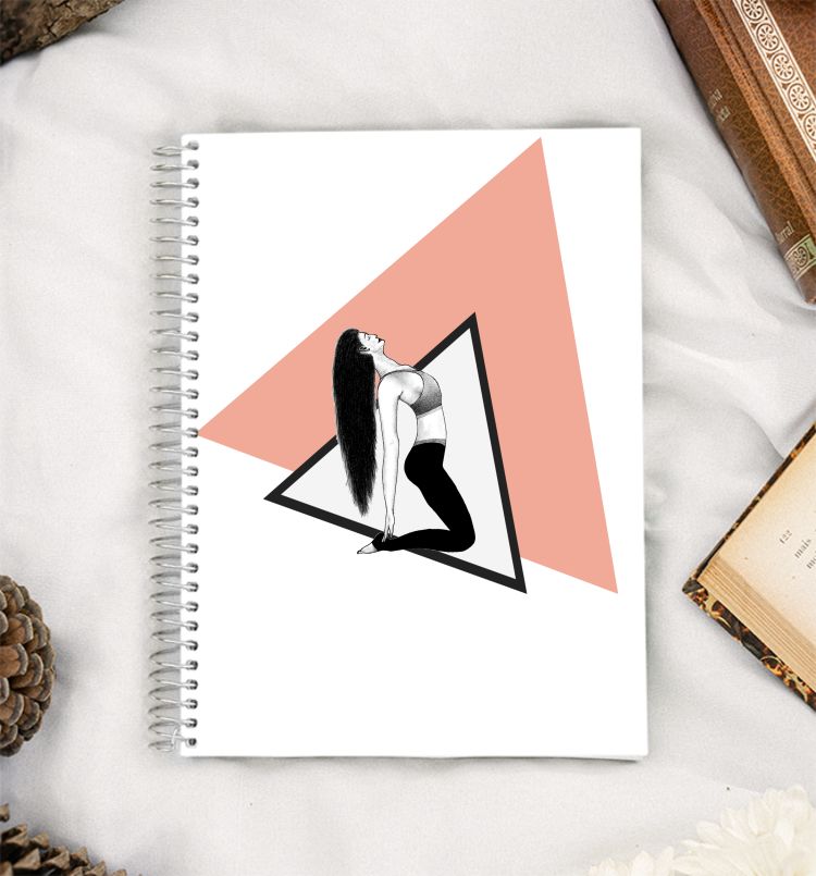 Yoga Drawing of Ustrasana Pose A5 Notebook