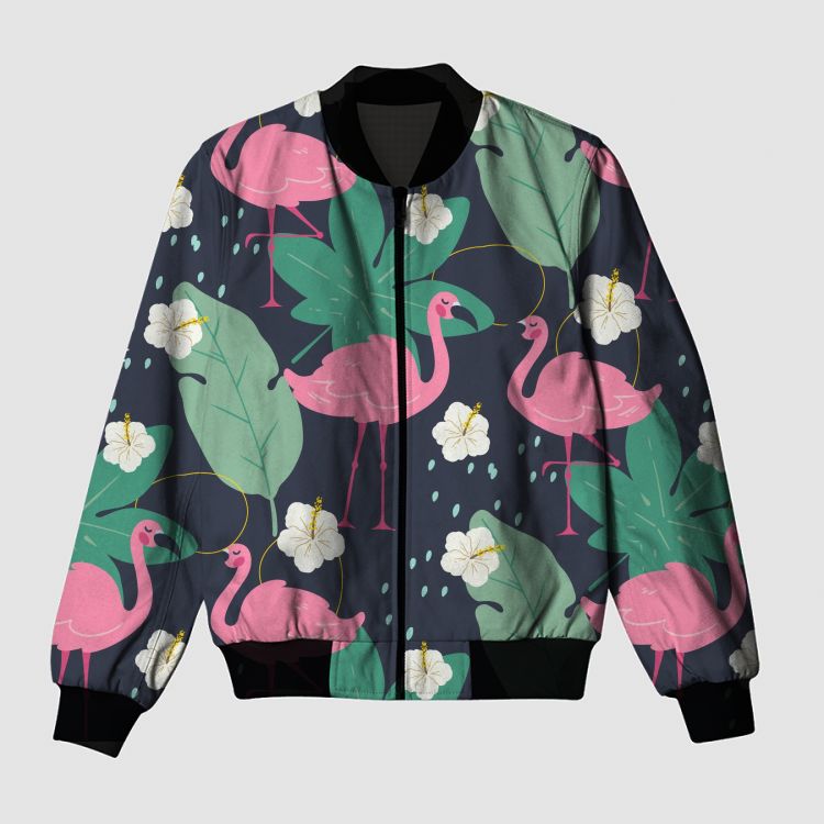 flamingo pattern design Bomber Jacket