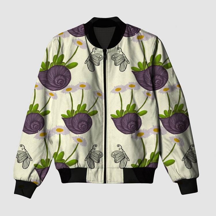 Spiral Bloom Daisy Bomber Jacket