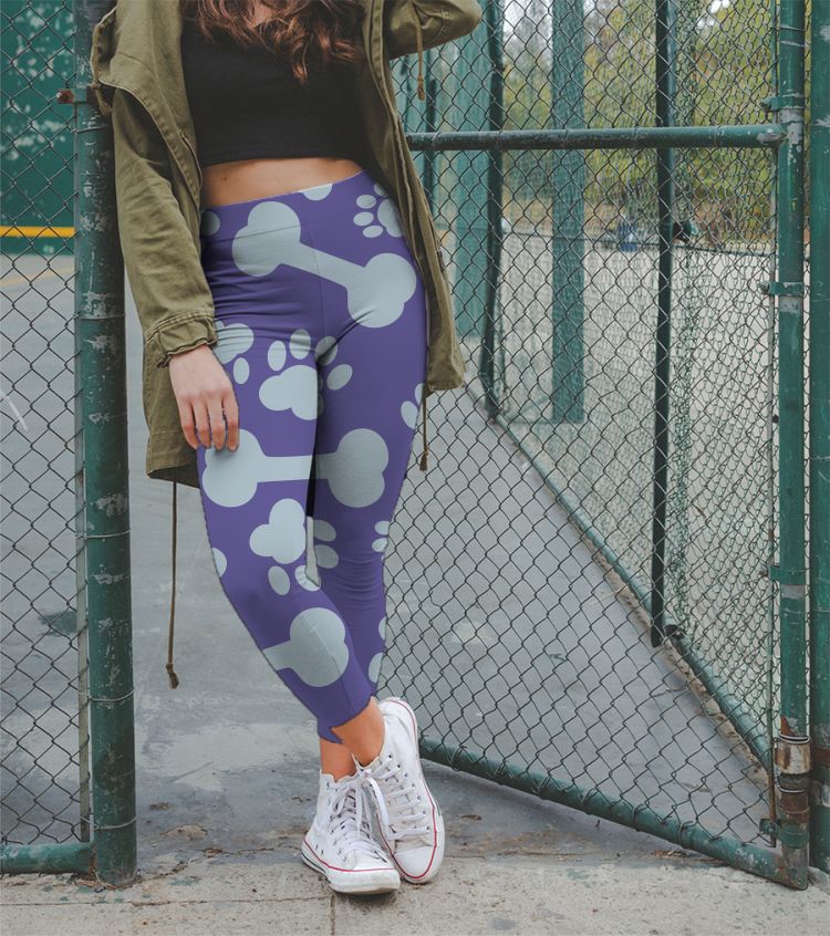 Paws pattern design - High-Waisted Leggings - Frankly Wearing