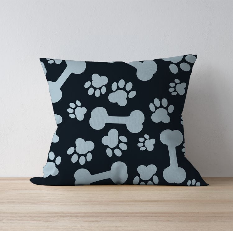 Black Paw Pattern Cushion Cover