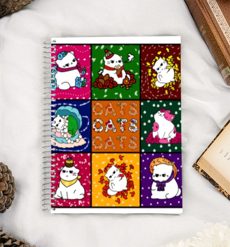 Cute Grumpy Cat Seasonal Kawai A5 Notebook