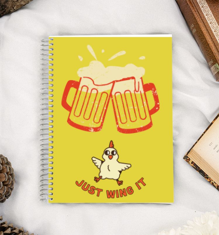 chicken wings yellow A5 Notebook