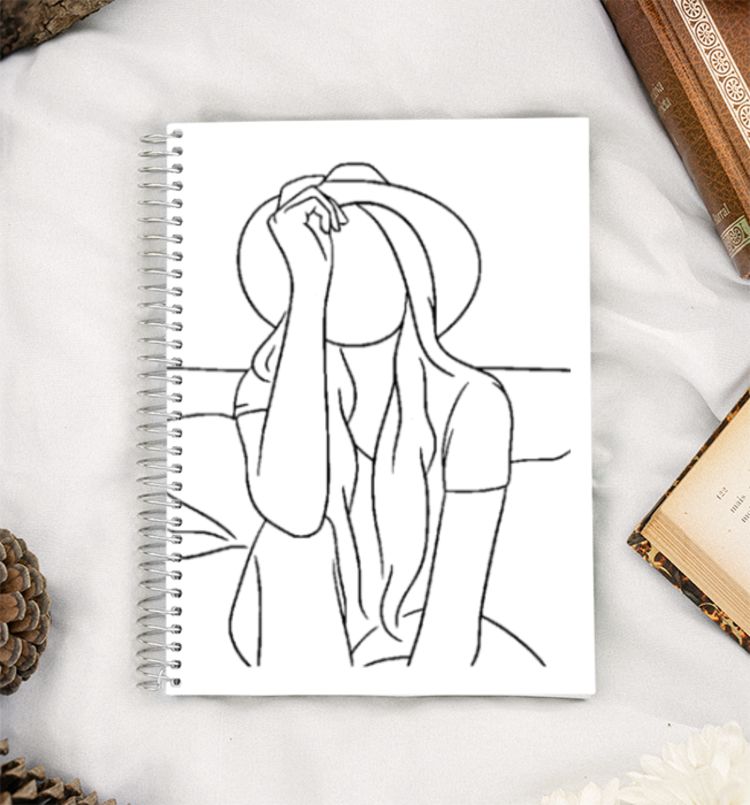 One line Face Art A5 Notebook