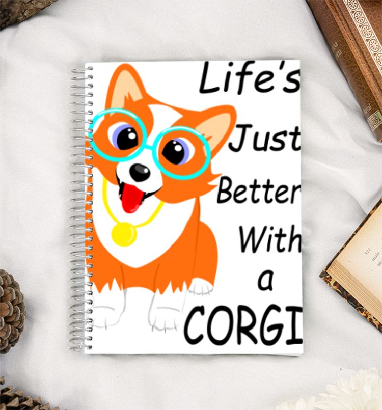 Life's Just Better With A Corgi Kawaii Dog A5 Notebook