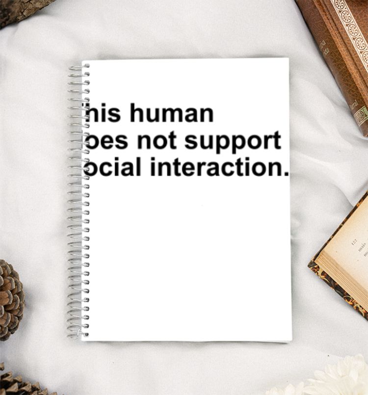 This human does not support social interaction A5 Notebook