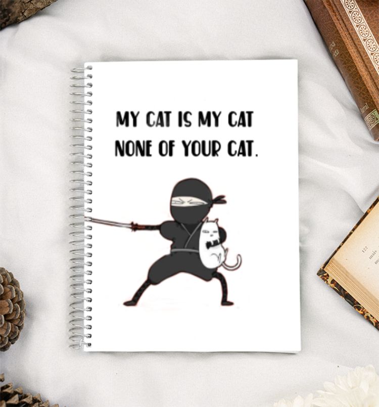 Don't dare to touch my cat👊 A5 Notebook