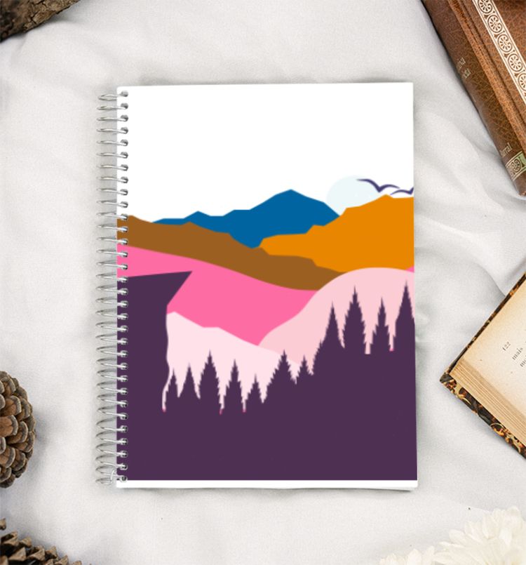 Abstract Colorful Mountains Minimalist Pattern A5 Notebook