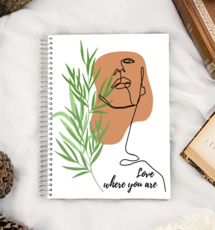 love where you are| minimal line art A5 Notebook