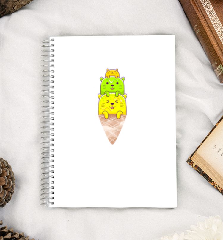 ICECREAM KITTEN DESIGN A5 Notebook