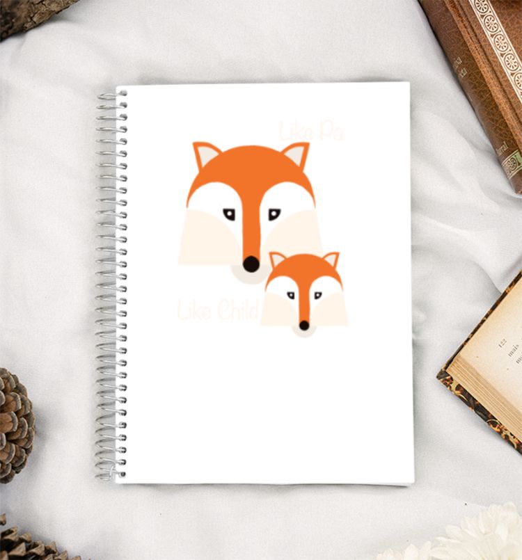 Fox and pub illustration Fathers day A5 Notebook