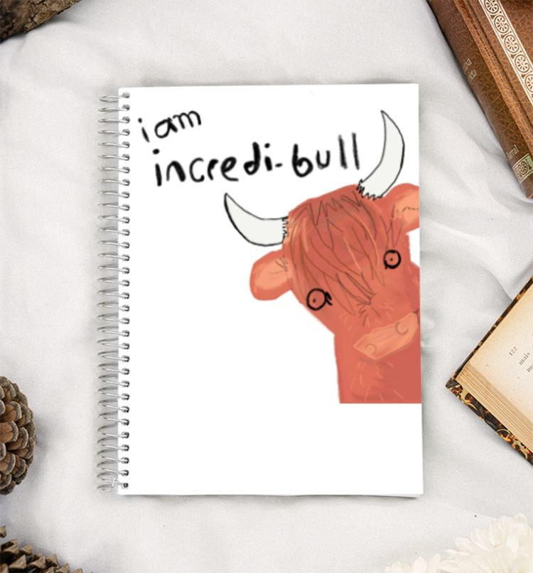 Incredible brown bull illustration A5 Notebook