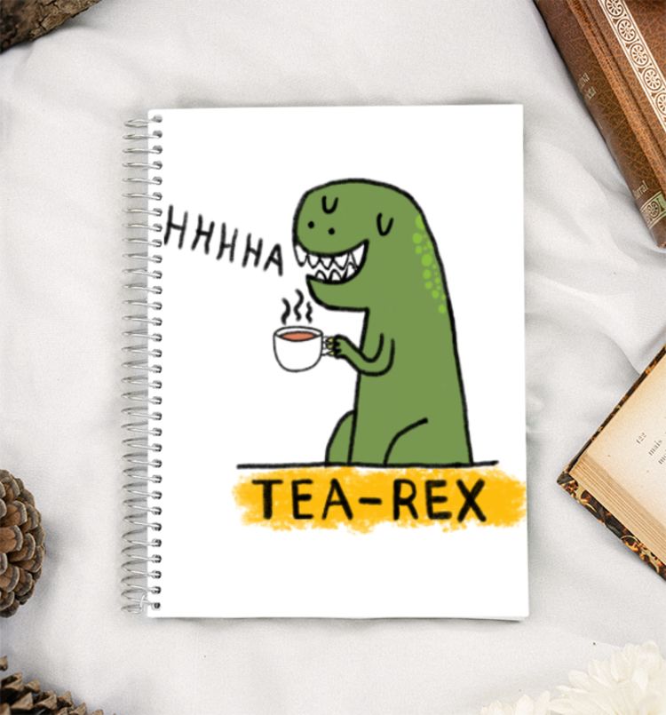 Dinosaur tea design  A5 Notebook