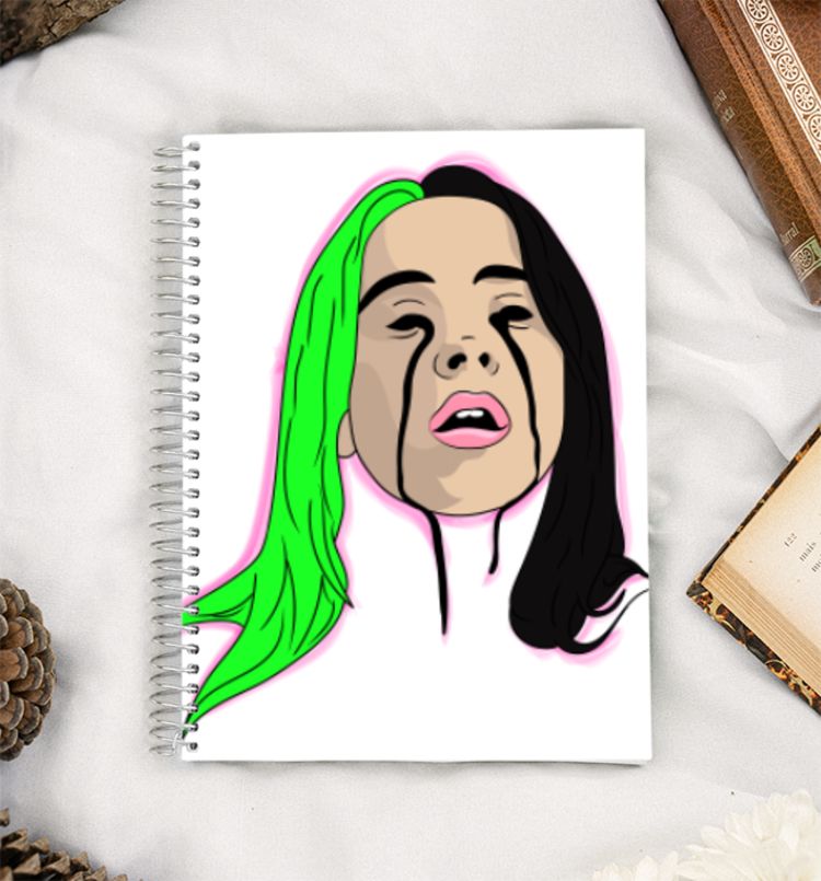 Billie Eilish: Dark tear A5 Notebook