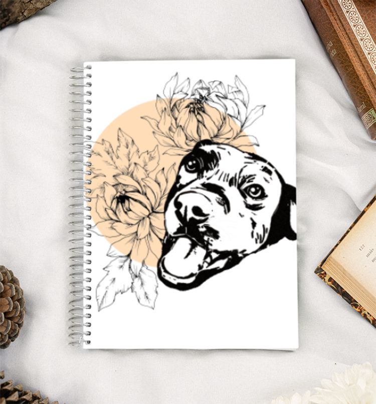 Aesthetic Doggo Peach A5 Notebook