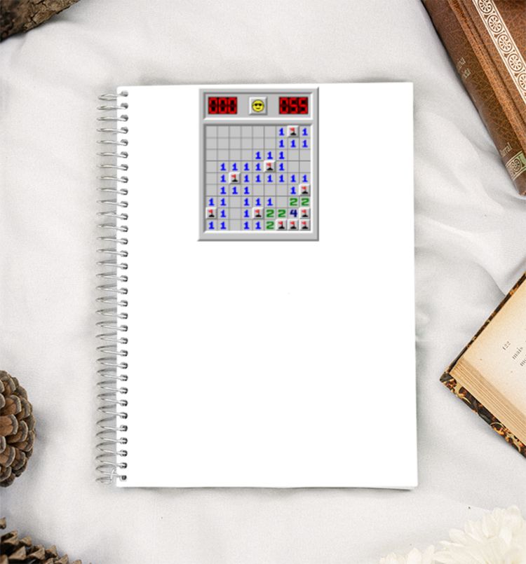 Classic minesweeper win A5 Notebook