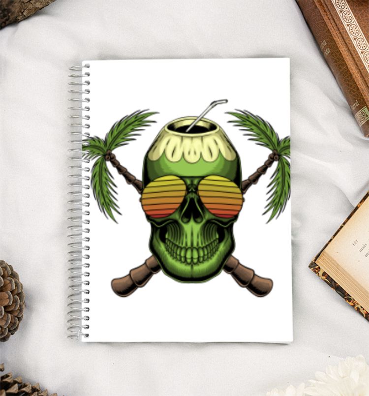 Skull Coconut Retro A5 Notebook