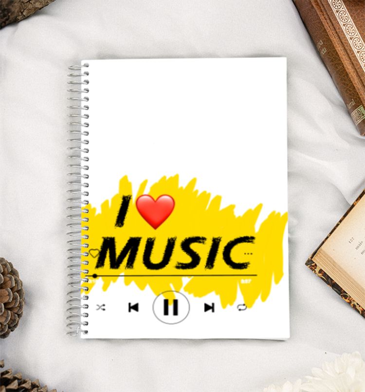 I Love Music A5 Notebook