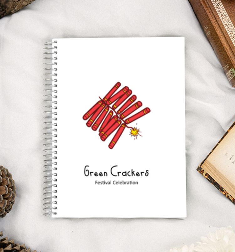 Eco Friendly Festival Vibes - Green Crackers 06 A5 Notebook