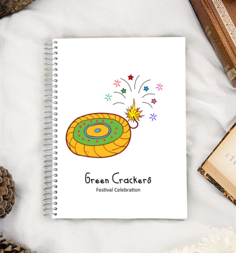 Eco Friendly Festival Vibes - Green Crackers 04 A5 Notebook