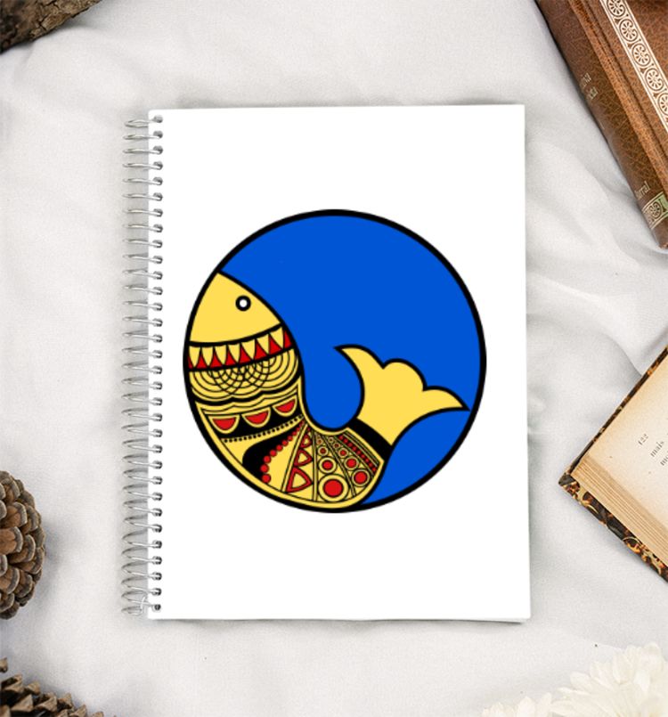 Madhubani Fish A5 Notebook