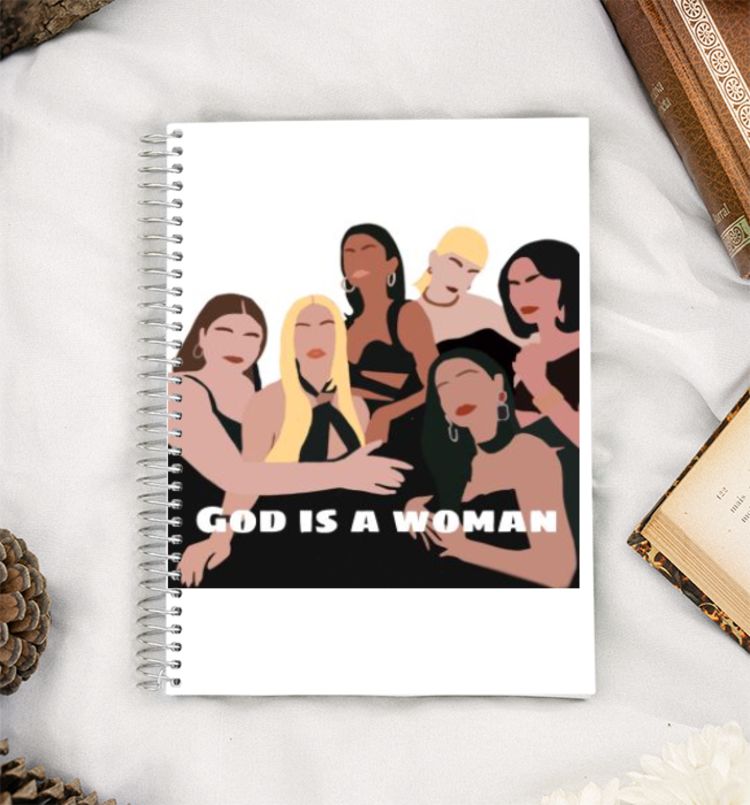 God is a woman tote bag  A5 Notebook