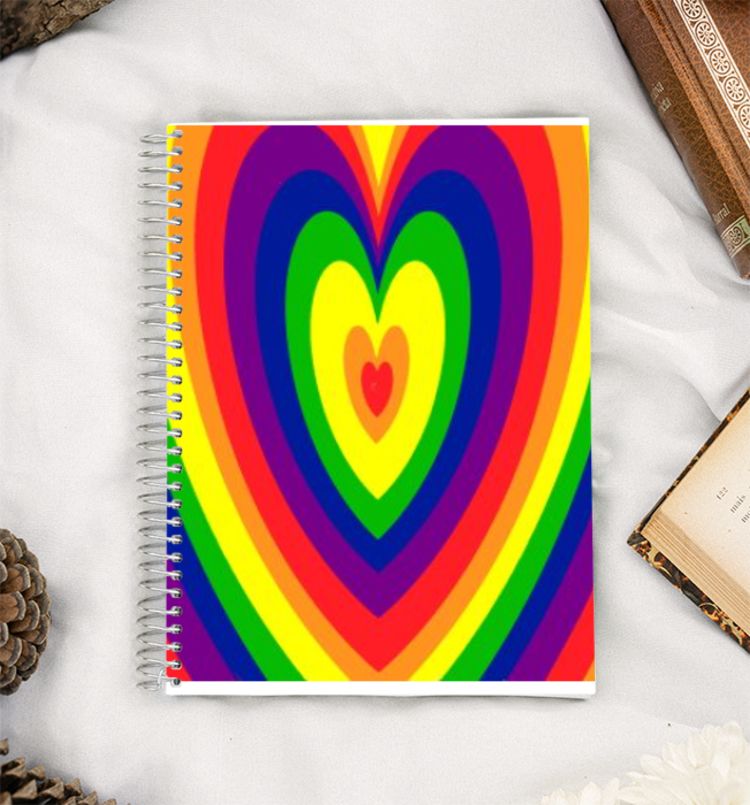 lgbtq pride heart pattern A5 Notebook