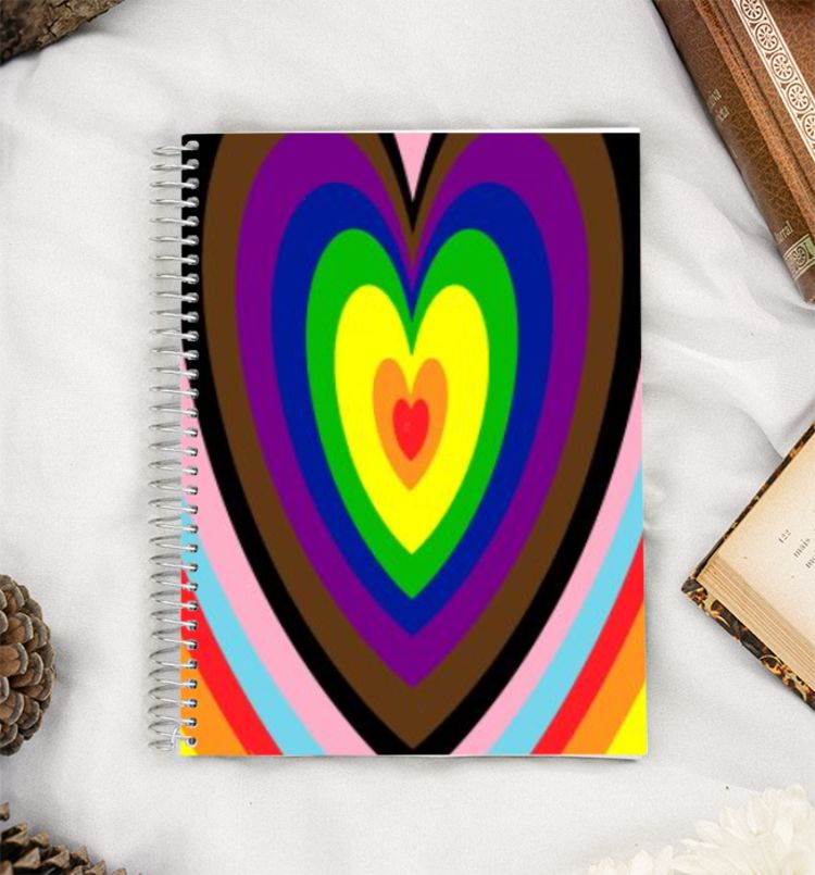 progressive lgbtq flag hearts A5 Notebook