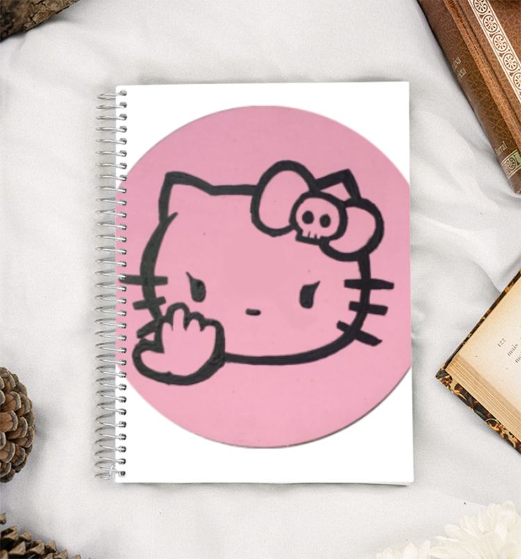 angry hello kitty A5 Notebook