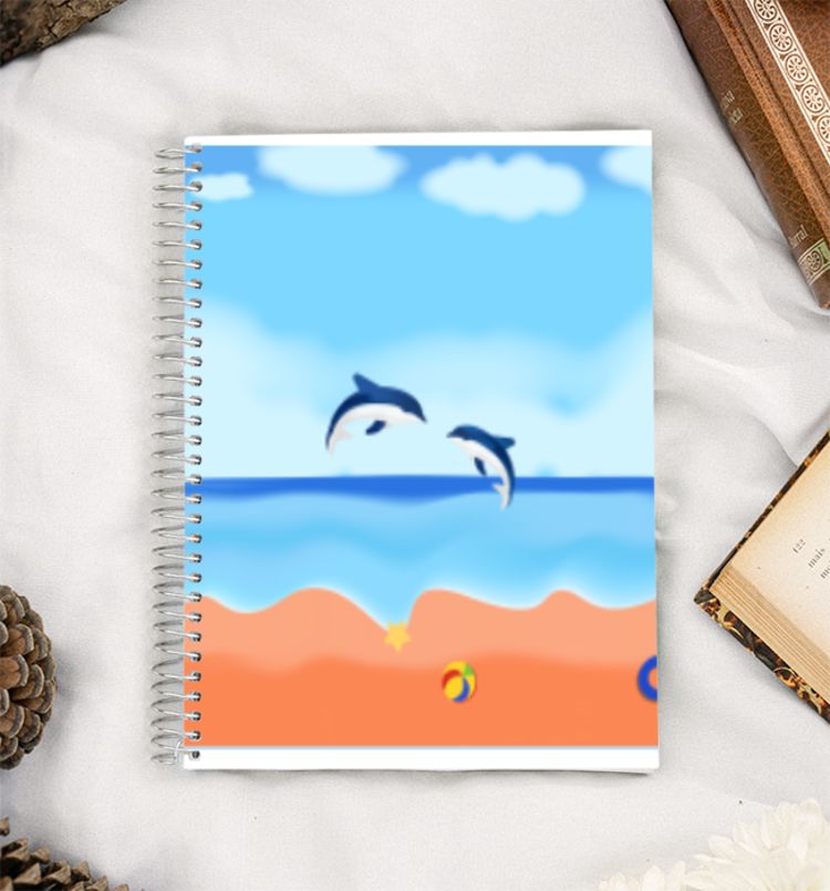 Beach Dolphins  A5 Notebook