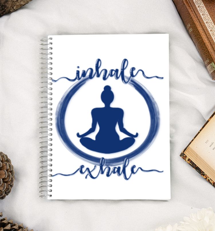 Yoga Meditation inhale exhale  A5 Notebook