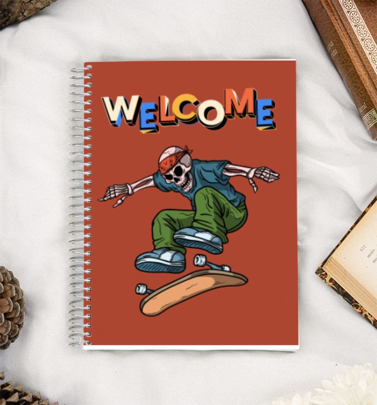 Welcome riders - skeleton cool A5 Notebook