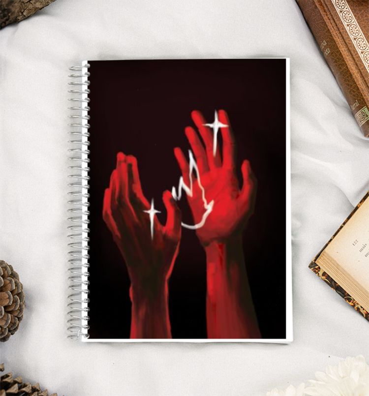 red hand 2 A5 Notebook