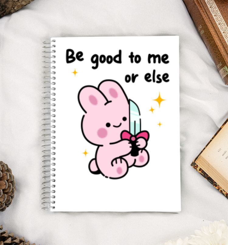 Bunny Blade Warning A5 Notebook