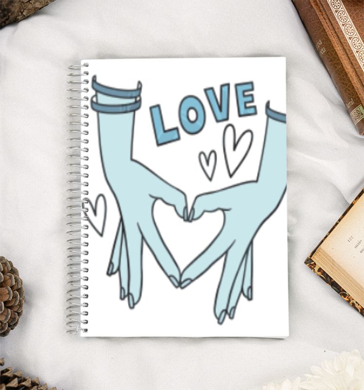 Love Hearts with Hand A5 Notebook