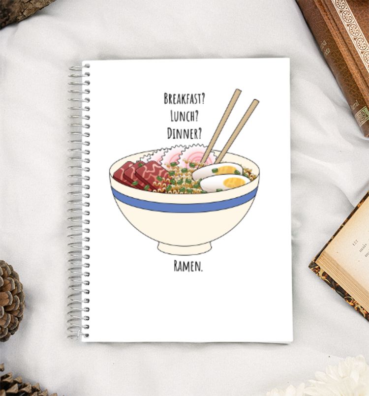 Breakfast?Lunch?Dinner? Ramen. A5 Notebook