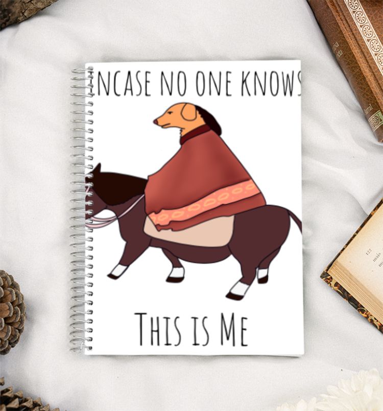 Dog riding horse  A5 Notebook
