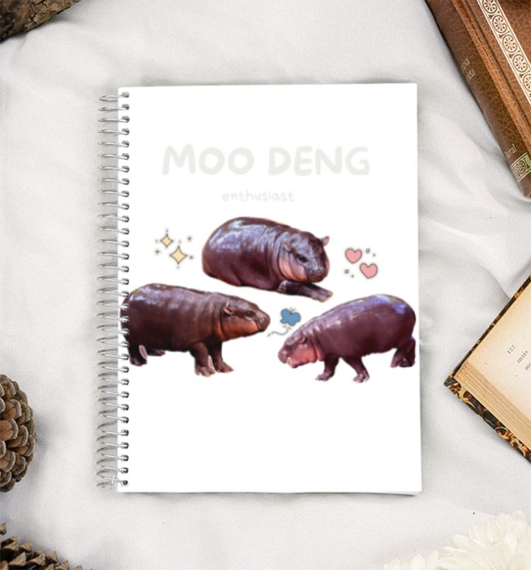 Moo Deng Enthusiast A5 Notebook