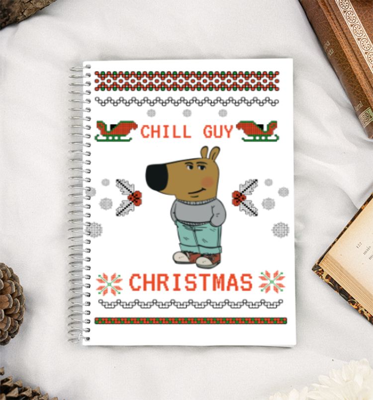 Chill guy christmas A5 Notebook