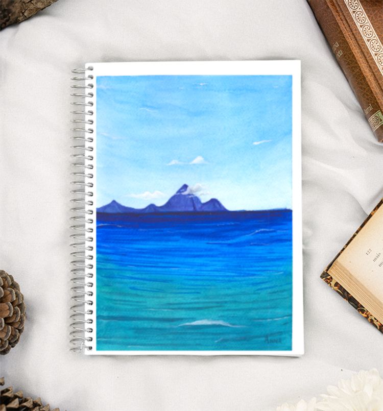 Watercolor Beach Painting A5 Notebook