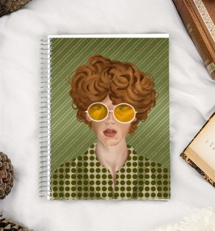 Abstract Man illustration hood A5 Notebook