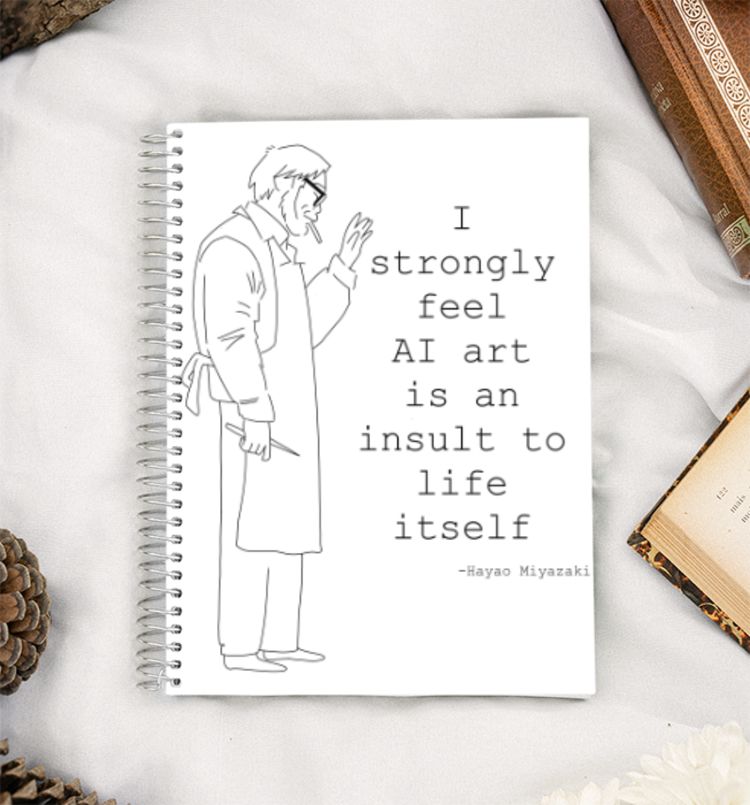 Miyazaki about Ai art (Ghibli) A5 Notebook