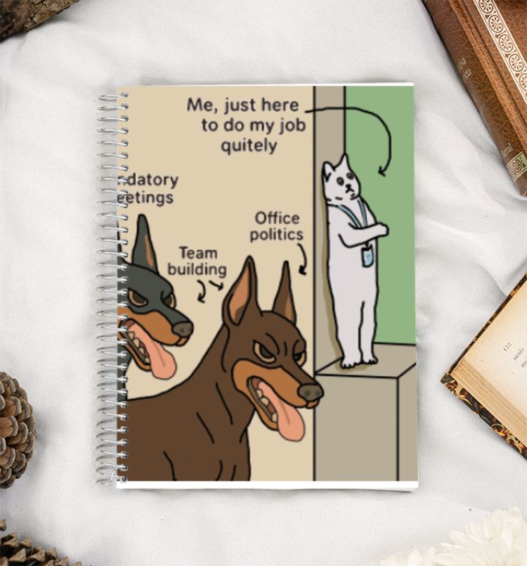 Nervous cat meme A5 Notebook