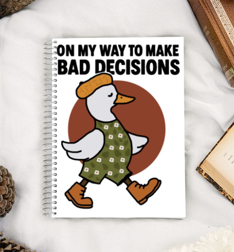 On My Way Funny Duck Tee A5 Notebook