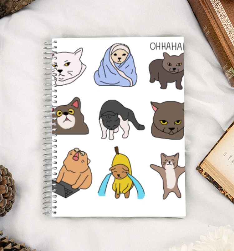 Funny  Viral Meme Cats  A5 Notebook