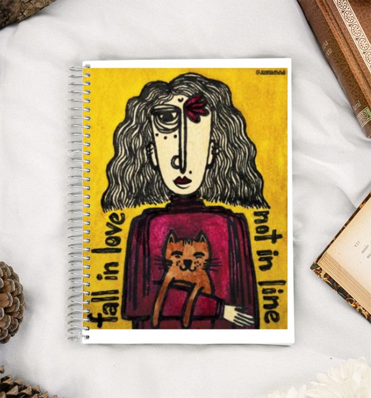 Fall in love, not in line A5 Notebook